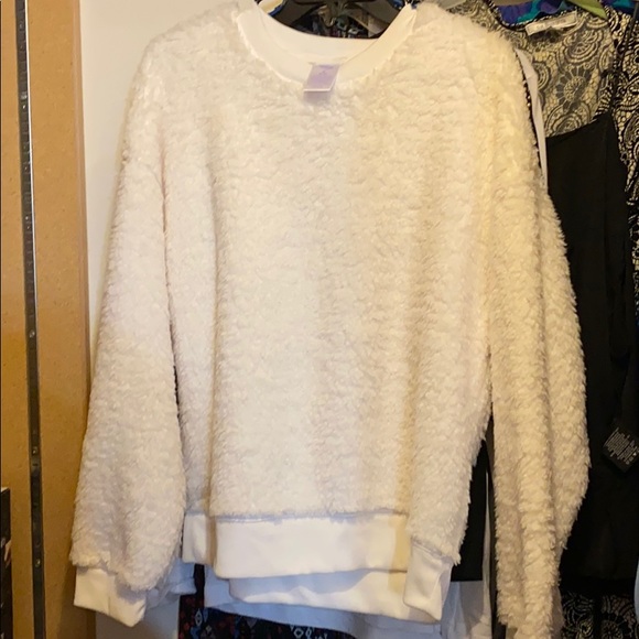 Secret Treasures Sweaters | Secret Treasures Fluffy White Sweater Nwt M | Color: White | Size: M | Mmattix's Closet
